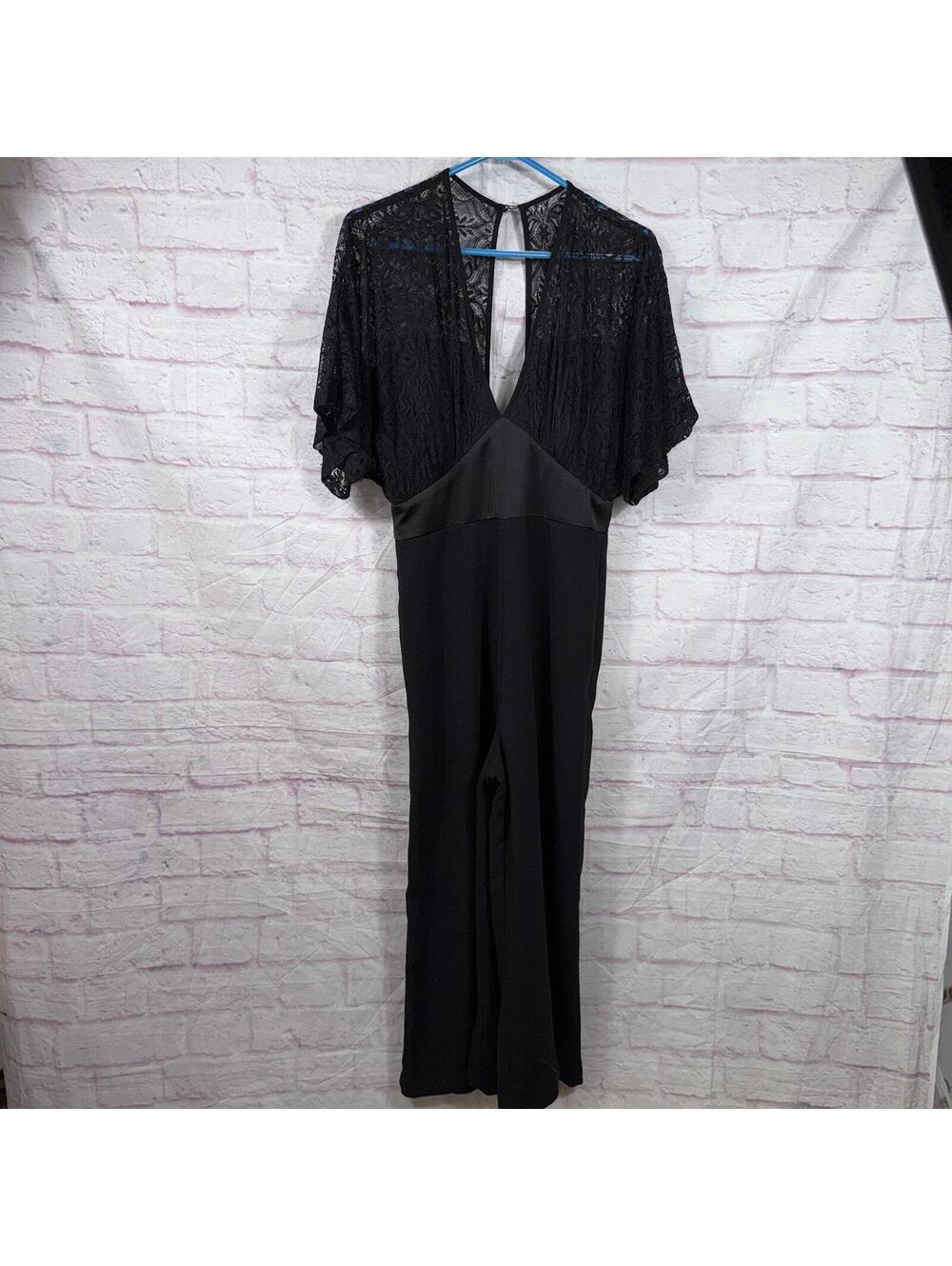 XOXO Black Lace Wide Leg Jumpsuit Women’s Medium Elegant Evening Party